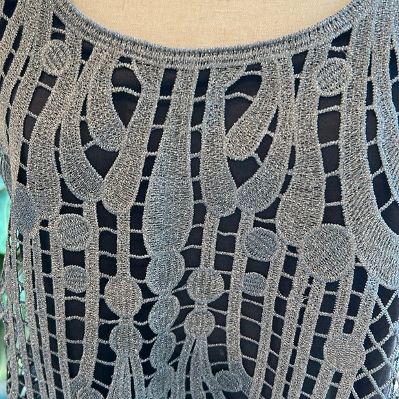 Express Grey/Silver Embellished Women's Tank Top- Size Medium - Picture 3 of 8